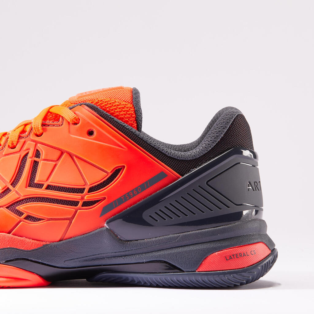 Sivo-oker muške patike za tenis na šljaci STRONG PRO