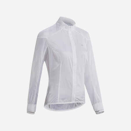 Chaqueta rompevientos ciclismo ultraligera mujer van rysel - blanco