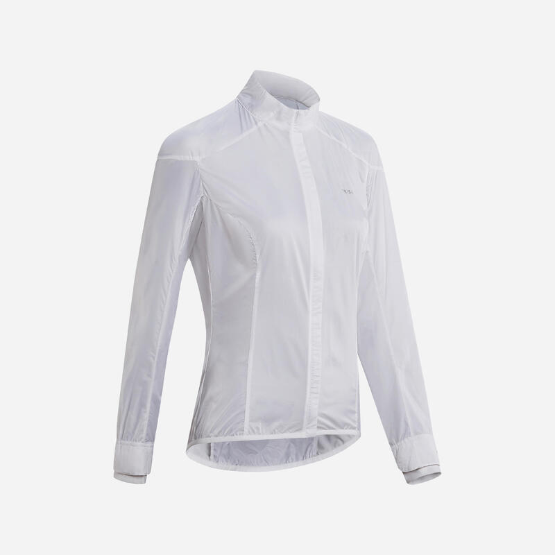 Giacca antivento ciclismo donna ULTRALIGHT bianca