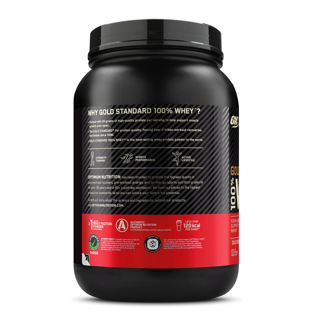 Maasikamaitseline vadakupulber Gold Standard Whey, 908 g