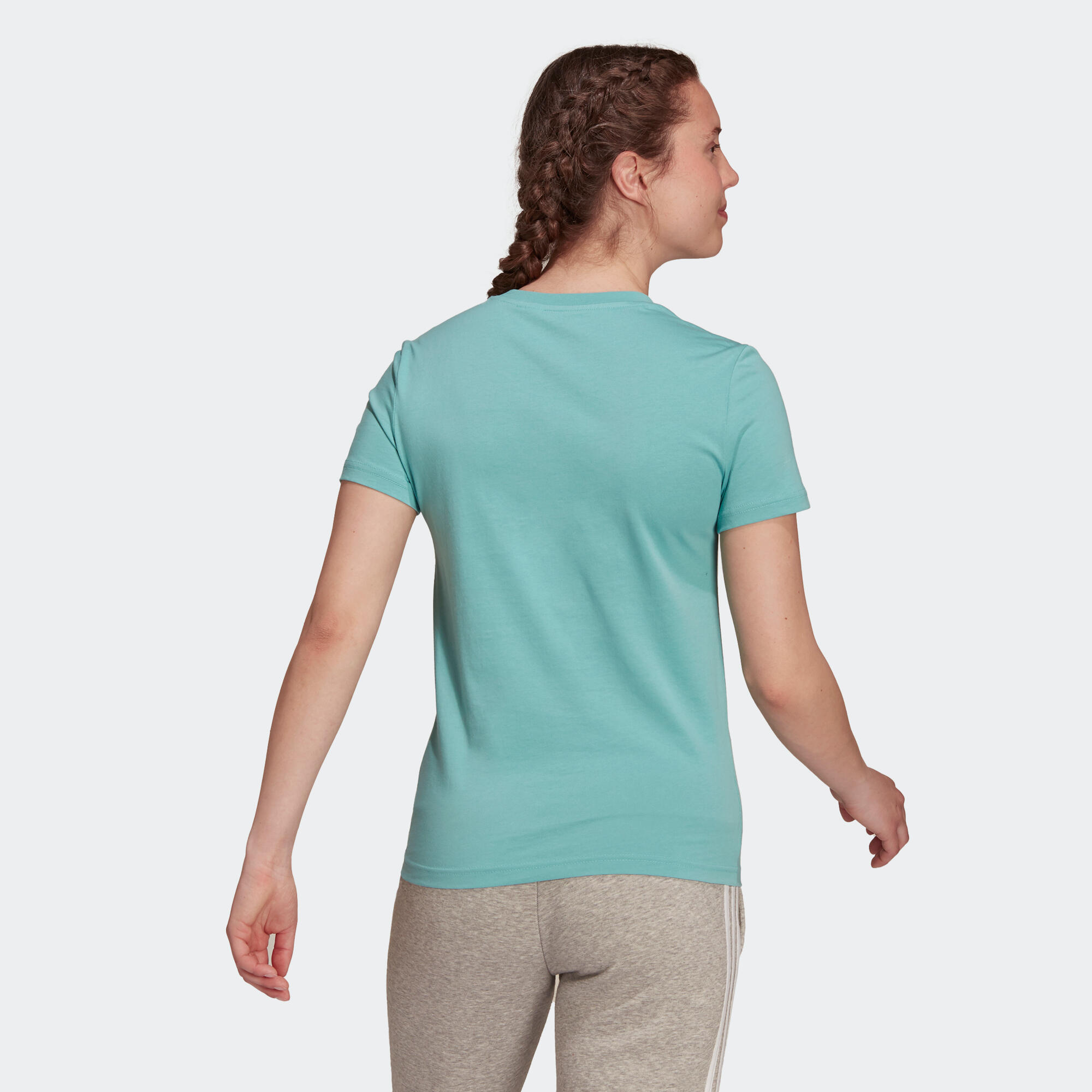 Women's Short-Sleeved Slim-Fit Crew Neck Cotton Fitness T-Shirt - Minton Green 2/6