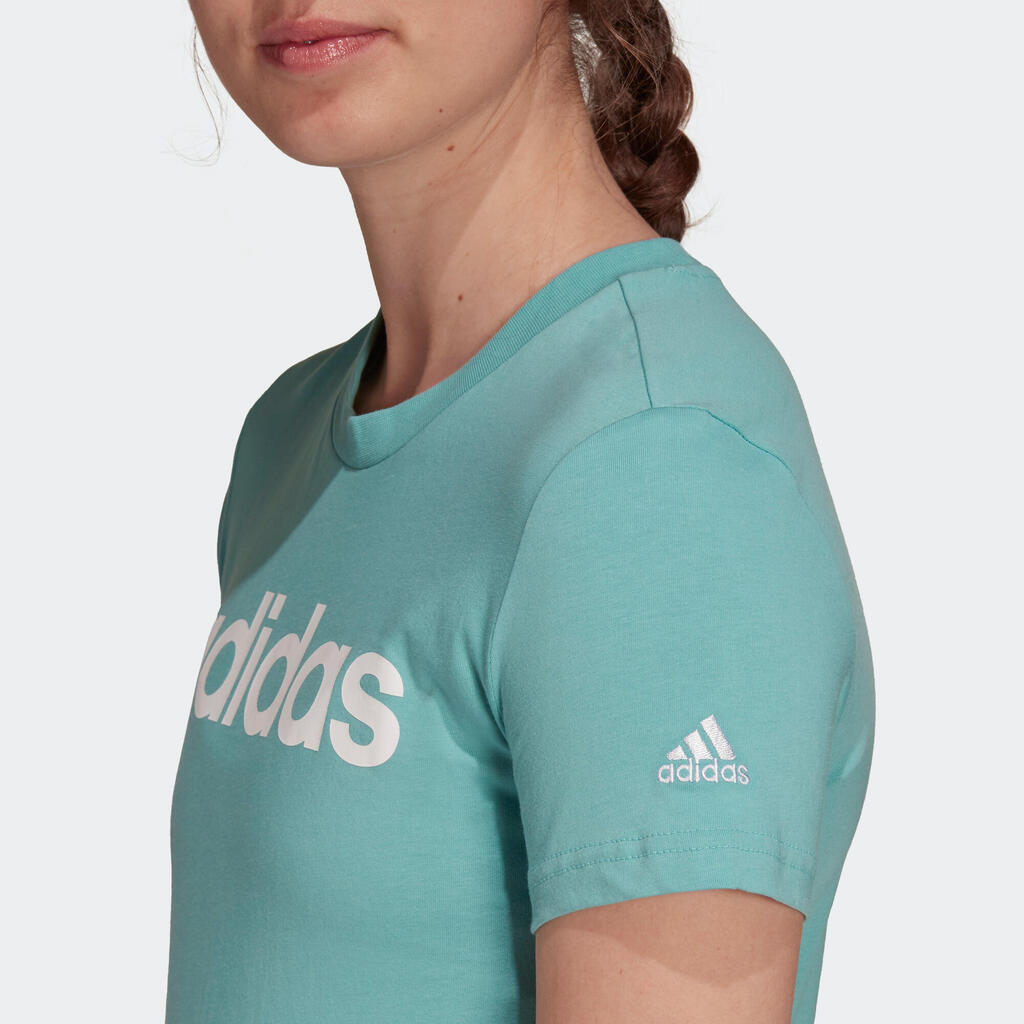 Adidas T-Shirt Damen Slim Rundhals Baumwolle - mintgrün 