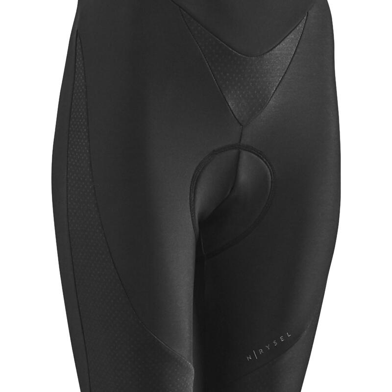 Radhose lang ohne Träger Rennrad kaltes Wetter Damen schwarz gelb