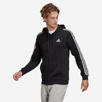 Sweat zippé à capuche col rond droit homme avec poche - 3s noir