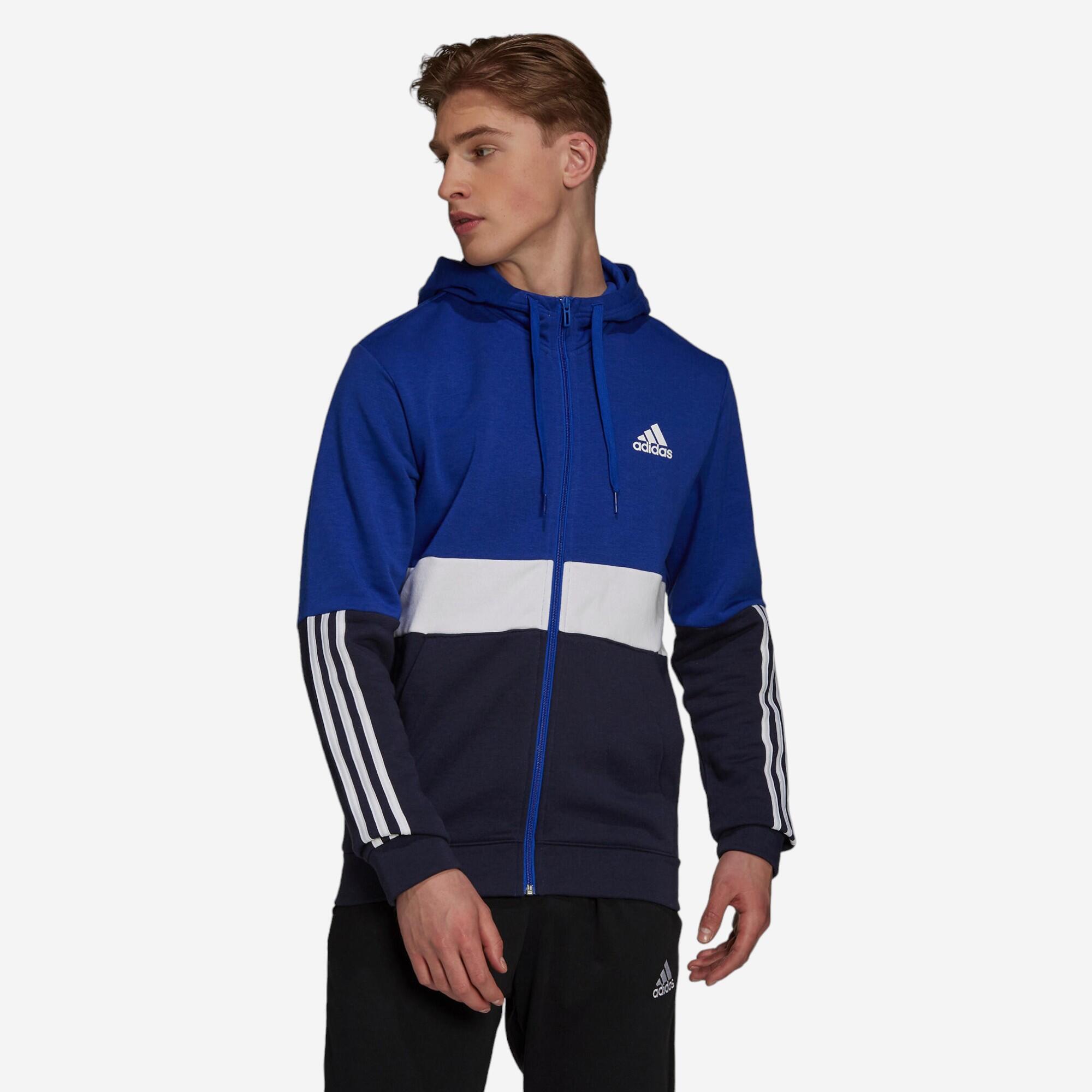 Sudadera cremallera con capucha cuello cremallera recta hombre con bolsillo  - azul ADIDAS | Decathlon