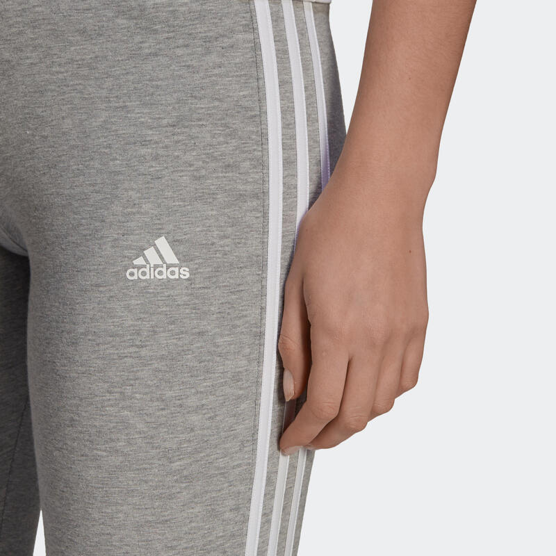 Leggings Fitness ADIDAS 3 Stripes Cinzento Claro