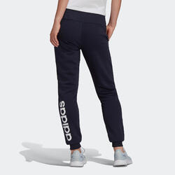 Pantaloni donna fitness Adidas LINEAR slim misto cotone blu ADIDAS |  DECATHLON