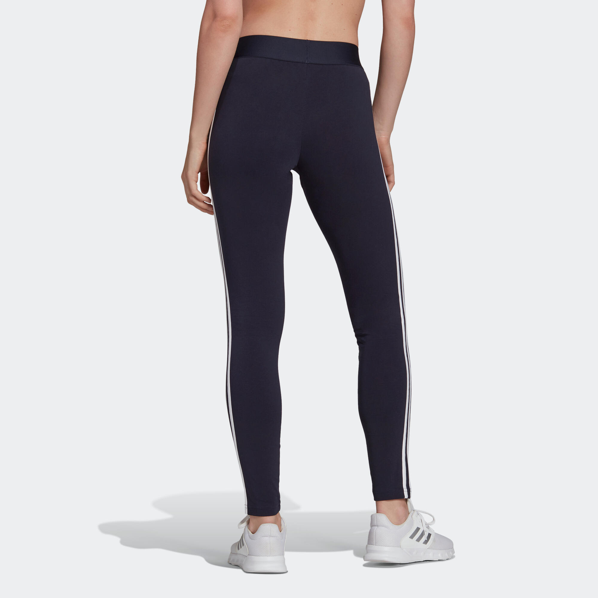 Leggings donna fitness Adidas 3 stripes cotone leggero blu ADIDAS |  DECATHLON