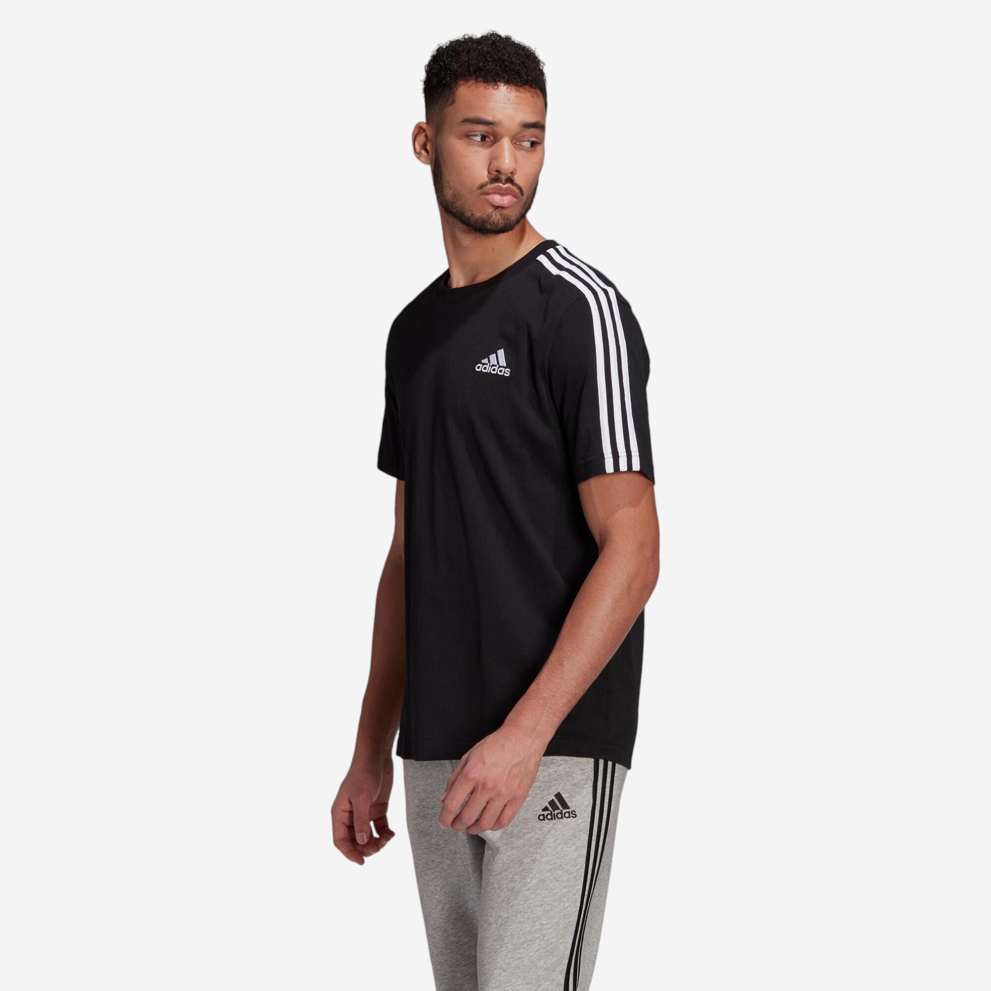 Tricou fitness cu logo negru Bărbați