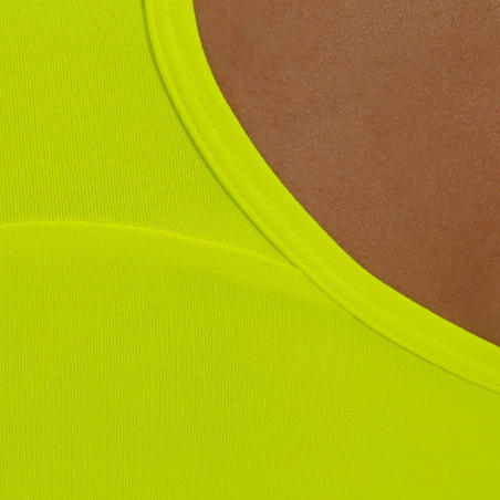 Débardeur MY TOP fitness cardio-training femme jaune fluo 100