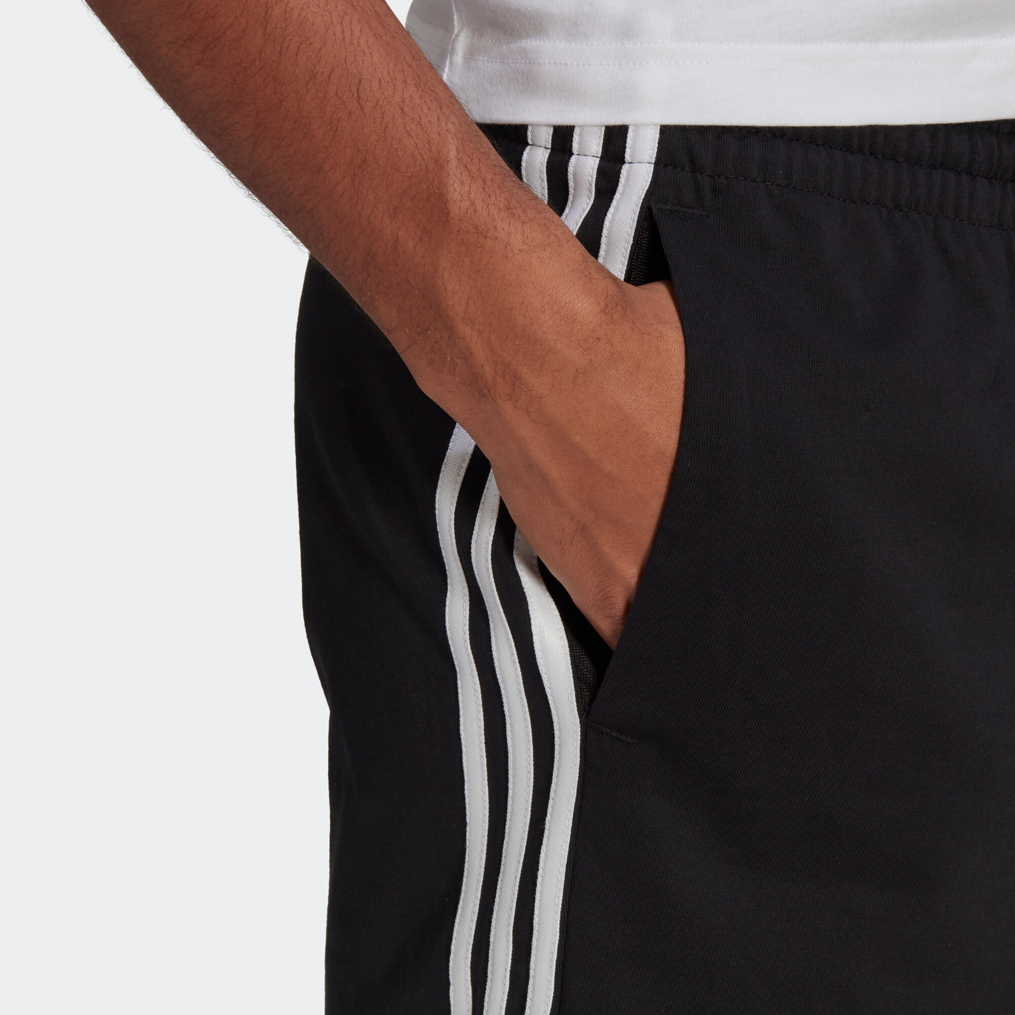 Men's Straight-Leg Cotton Fitness Shorts With Pocket Aeroready - Black 5/6