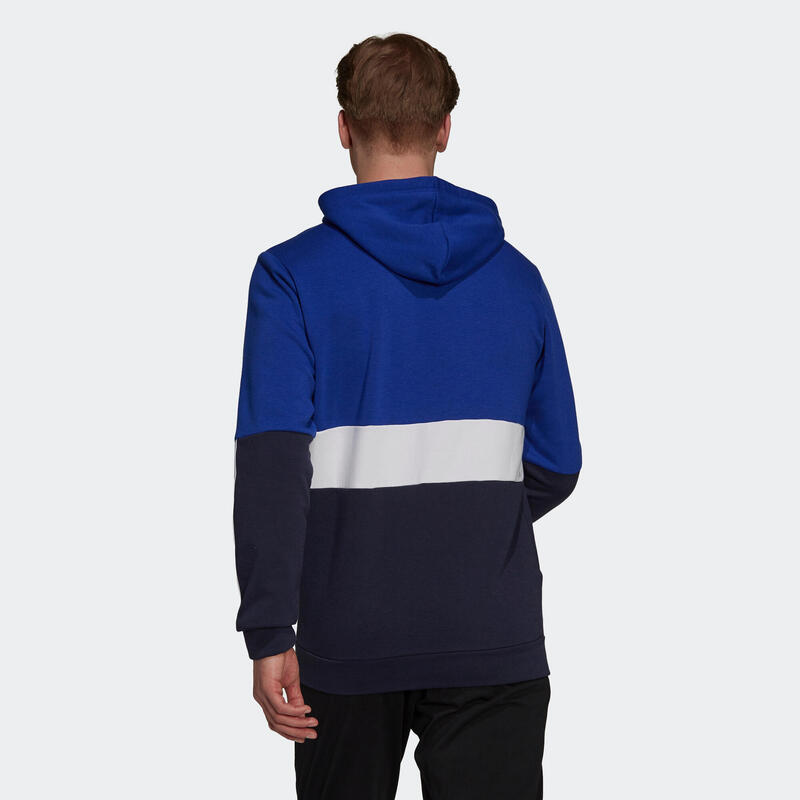 Sweat zippé à capuche col zippé droit homme avec poche - bleu