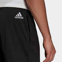 Shorts Fitness gerade Baumwolle mit Tasche Herren schwarz mit Adidas-Logo 