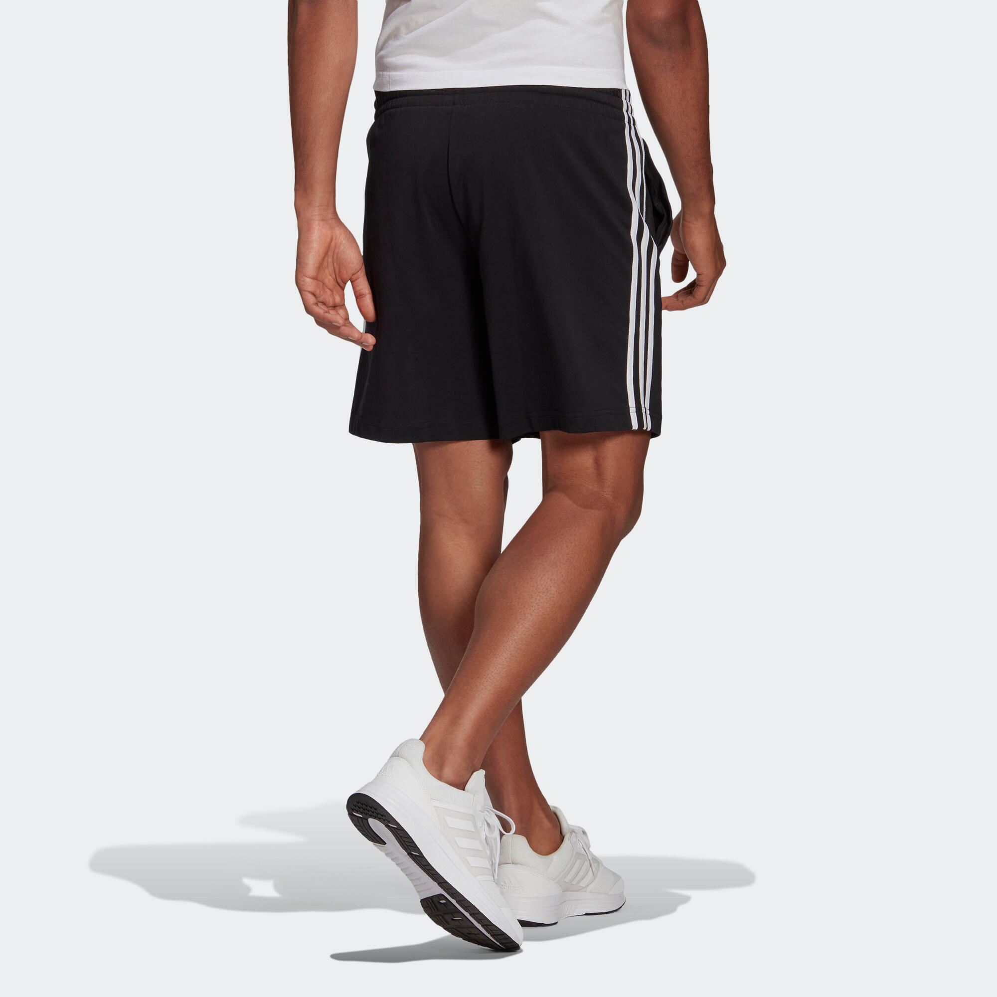 Pantaloncini uomo fitness Adidas 3 stripes misto cotone neri ADIDAS |  DECATHLON