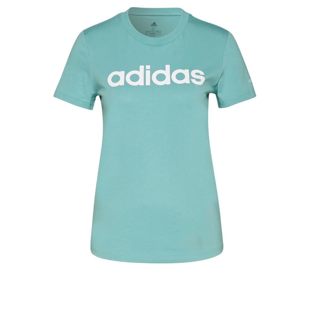 Adidas T-Shirt Damen Slim Rundhals Baumwolle - mintgrün 