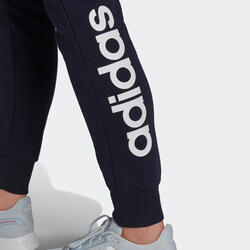 Pantaloni donna fitness Adidas LINEAR slim misto cotone blu ADIDAS |  DECATHLON