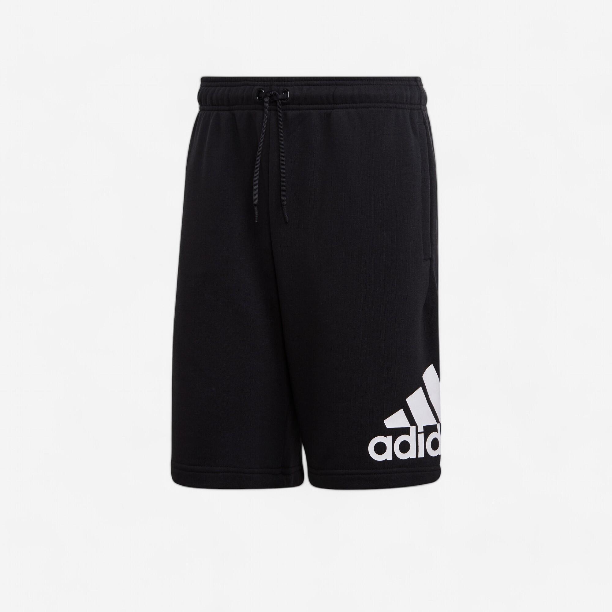 ADIDAS Short voor fitness heren katoen recht model met zak zwart | Decathlon