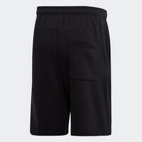 Muški pamučni šorts za fitnes ravih nogavica sa džepom - crni
