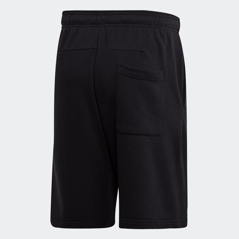 Short Fitness homme coton droit avec poche - Noir Adidas