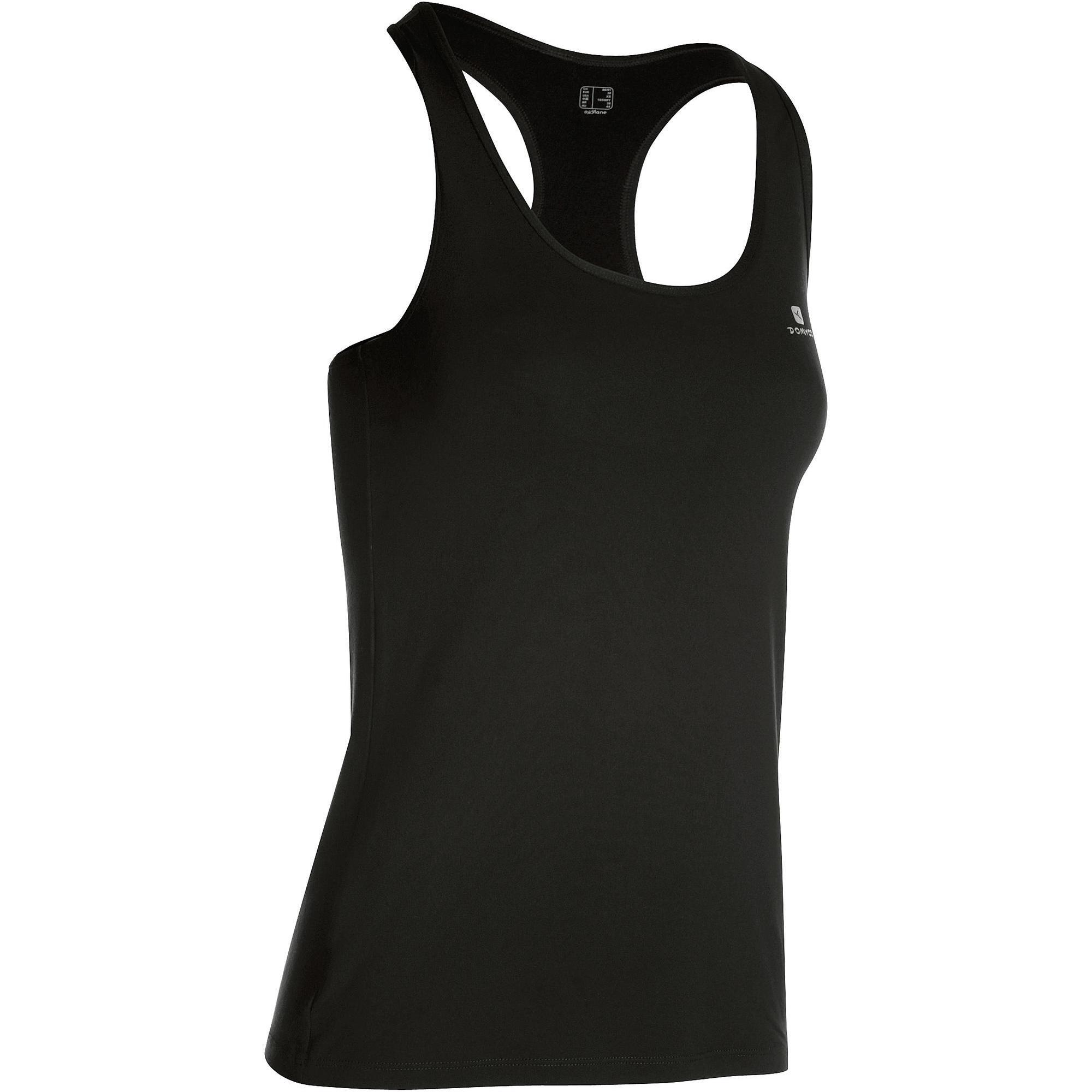 100 Women S Cardio Fitness Tank Top Black Domyos By Decathlon