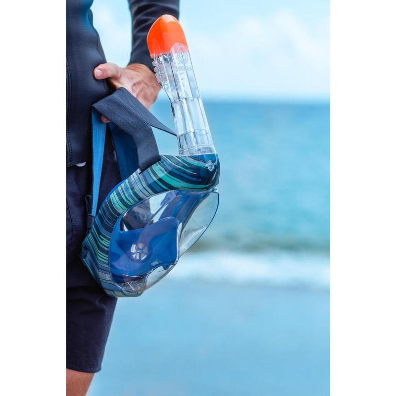 Mască Easybreath 500 snorkeling la suprafață Albastru Adulți 