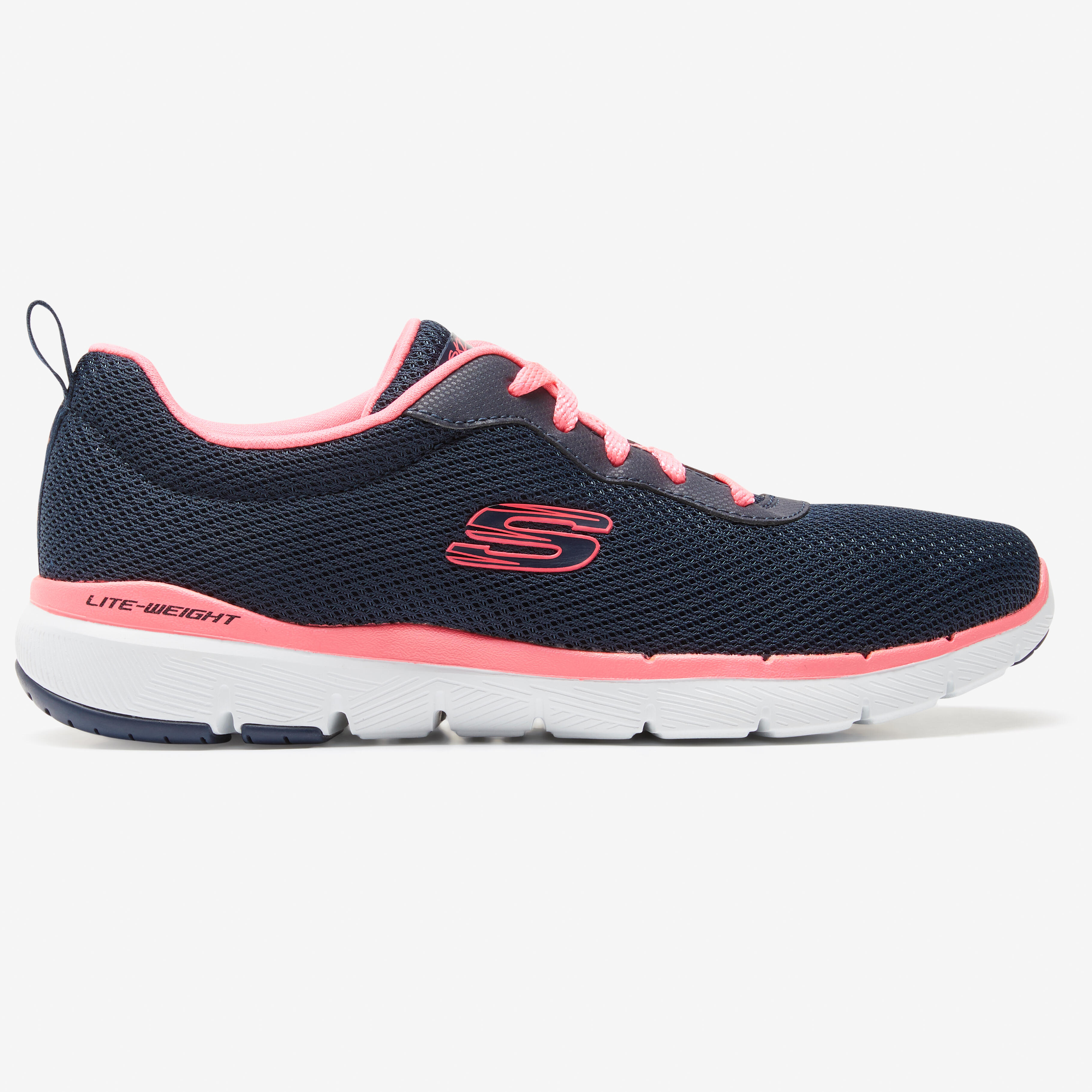 Customer Reviews Flex Appeal Women s Fitness Walking Shoes Blue Pink SKECHERS Decathlon