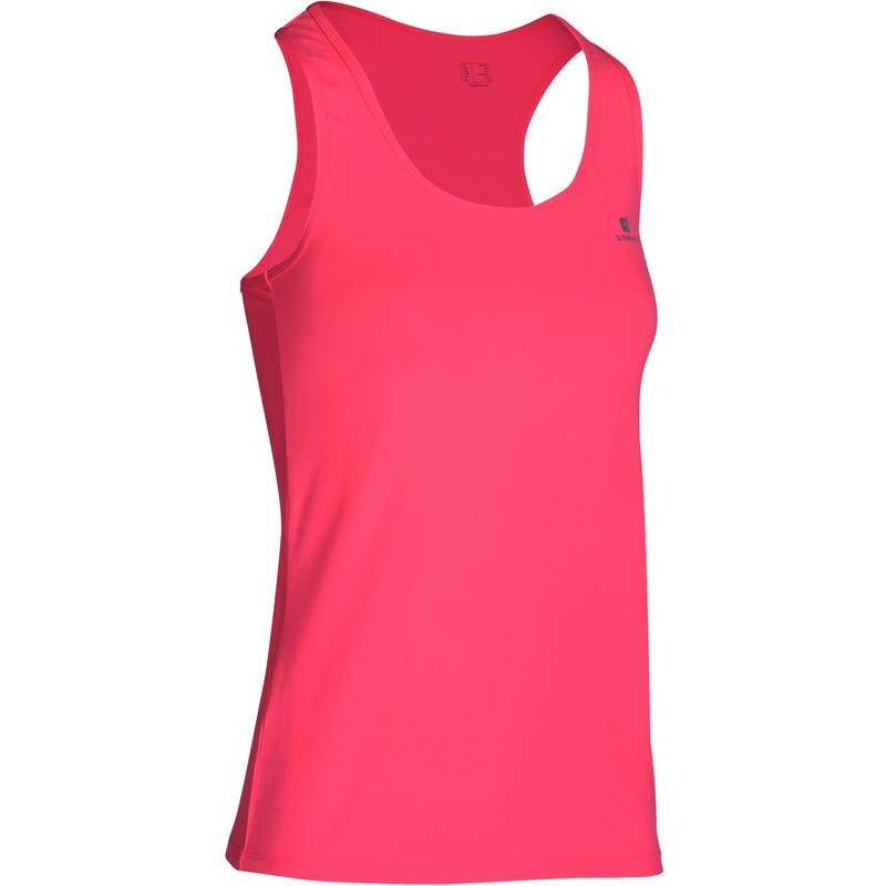 Débardeur MON HAUT entraînement cardio femme rose fluo 100 Débardeur MON HAUT entraînement cardio femme rose fluo 100