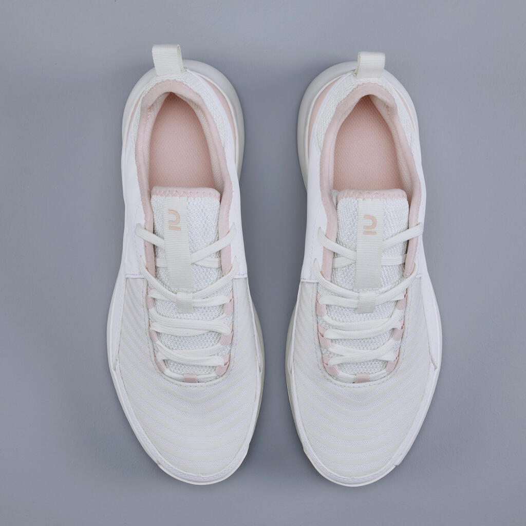 Dámska tenisová obuv TS 130 OFF bielo-ružová