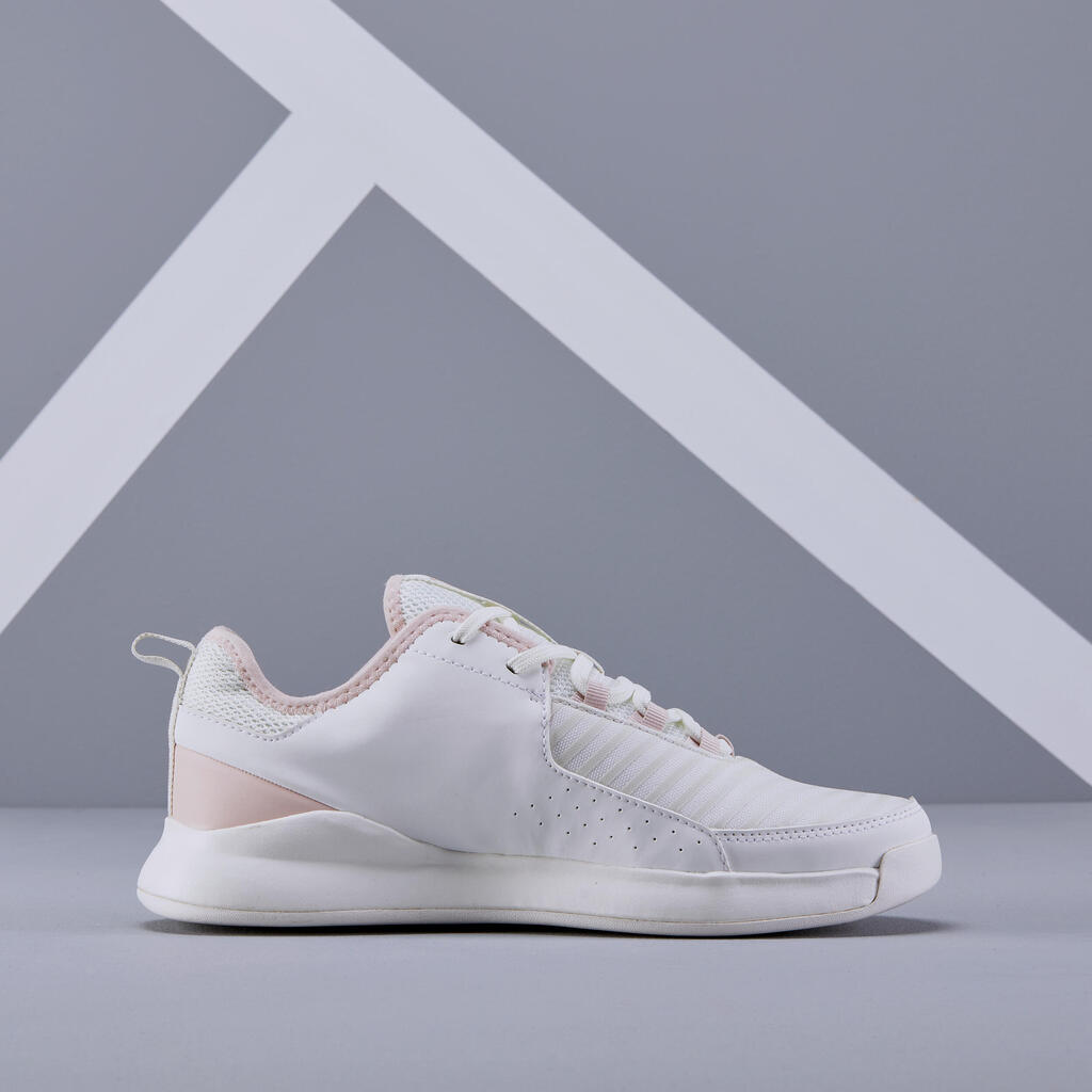 CHAUSSURES DE TENNIS FEMME ARTENGO TS 130 OFF WHITE ROSE