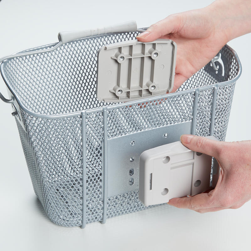 Kids' Metal Bike Basket Black BTWIN Decathlon