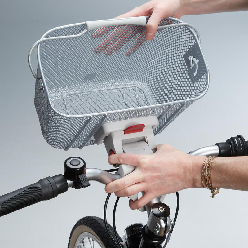 Kids' Metal Bike Basket Black BTWIN Decathlon