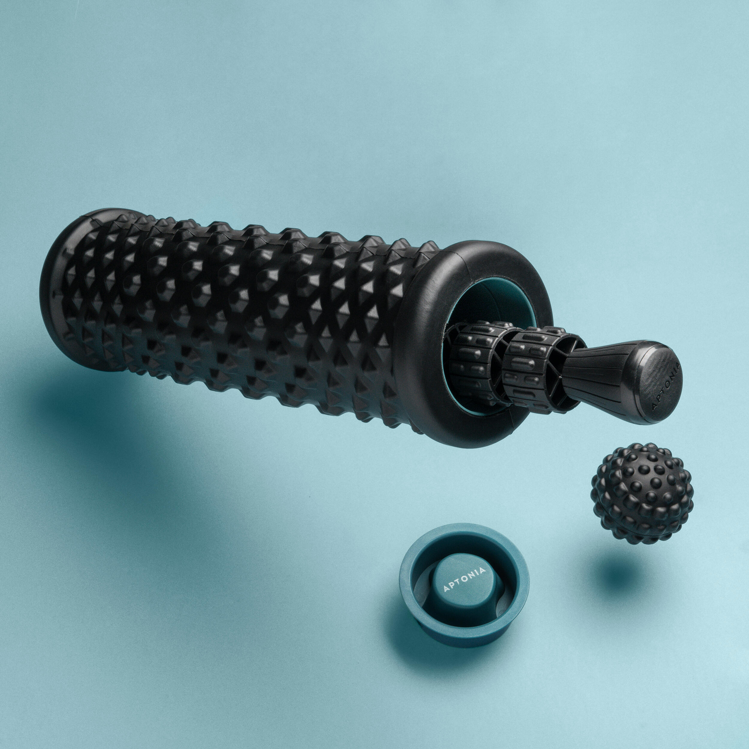 Kit de masaje: foam roller, pelota y bastón de masaje 8/26