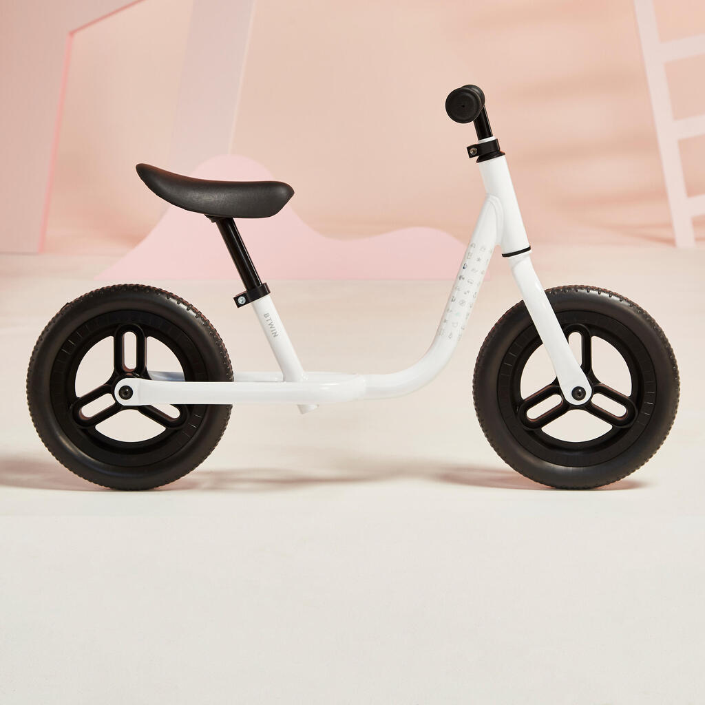 دراجة التوازن Runride 100 مقاس 10 بوصات للأطفال - أبيض/أسود