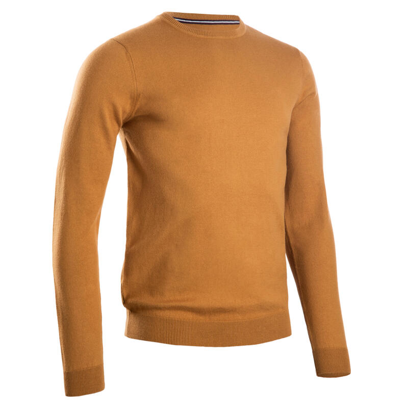 Pull de golf col rond homme MW500 noisette