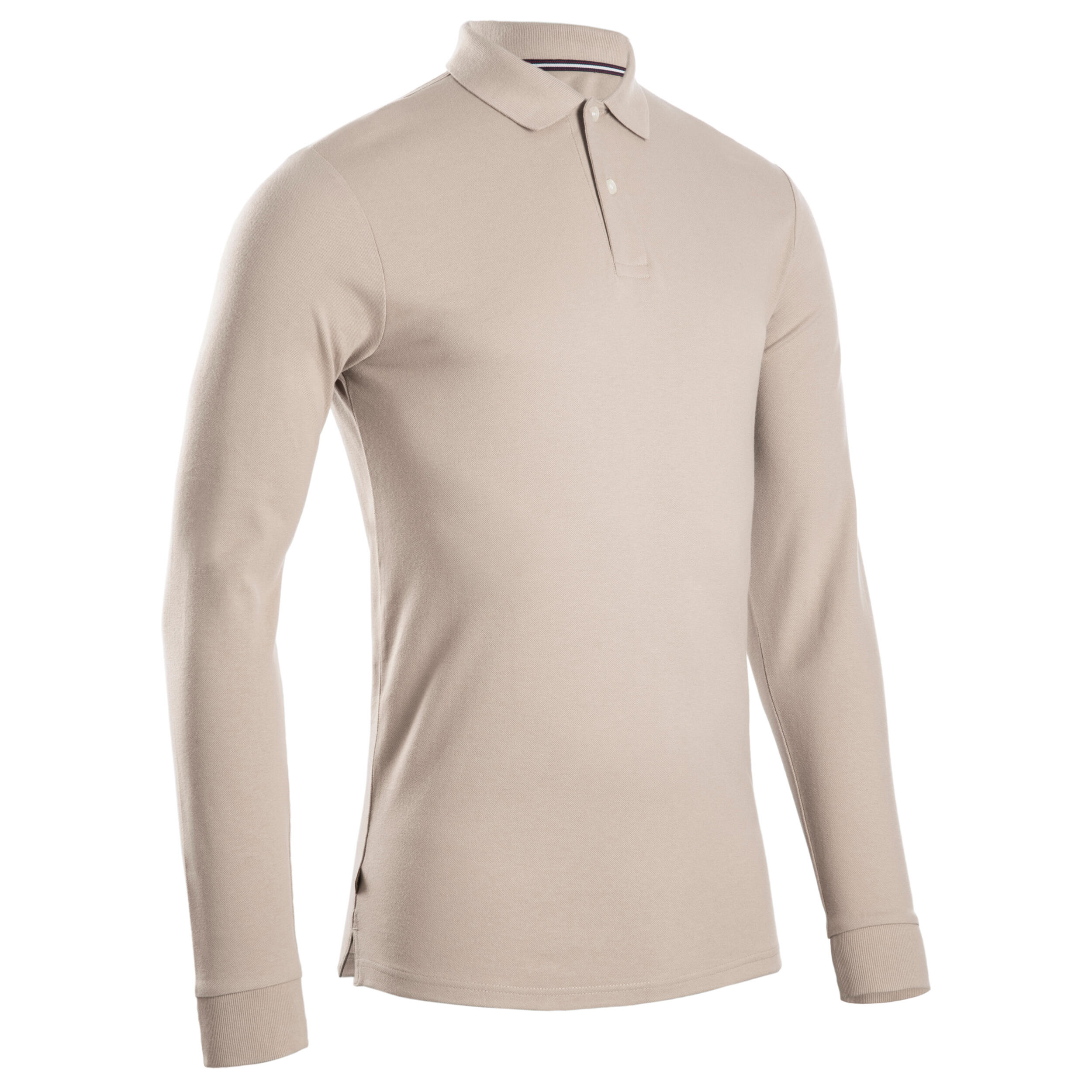 MEN'S GOLF LONG-SLEEVED POLO SHIRT - MW500 BEIGE