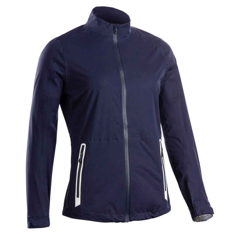 Women's golf waterproof rain jacket RW500 navy blue - Decathlon