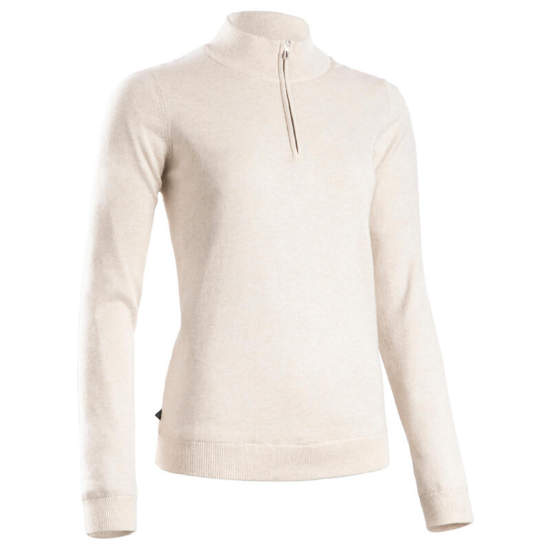 Pull de golf coupe-vent femme MW500 écru