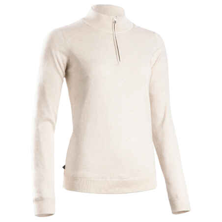 Women's windproof golfing pullover MW500 - ecru