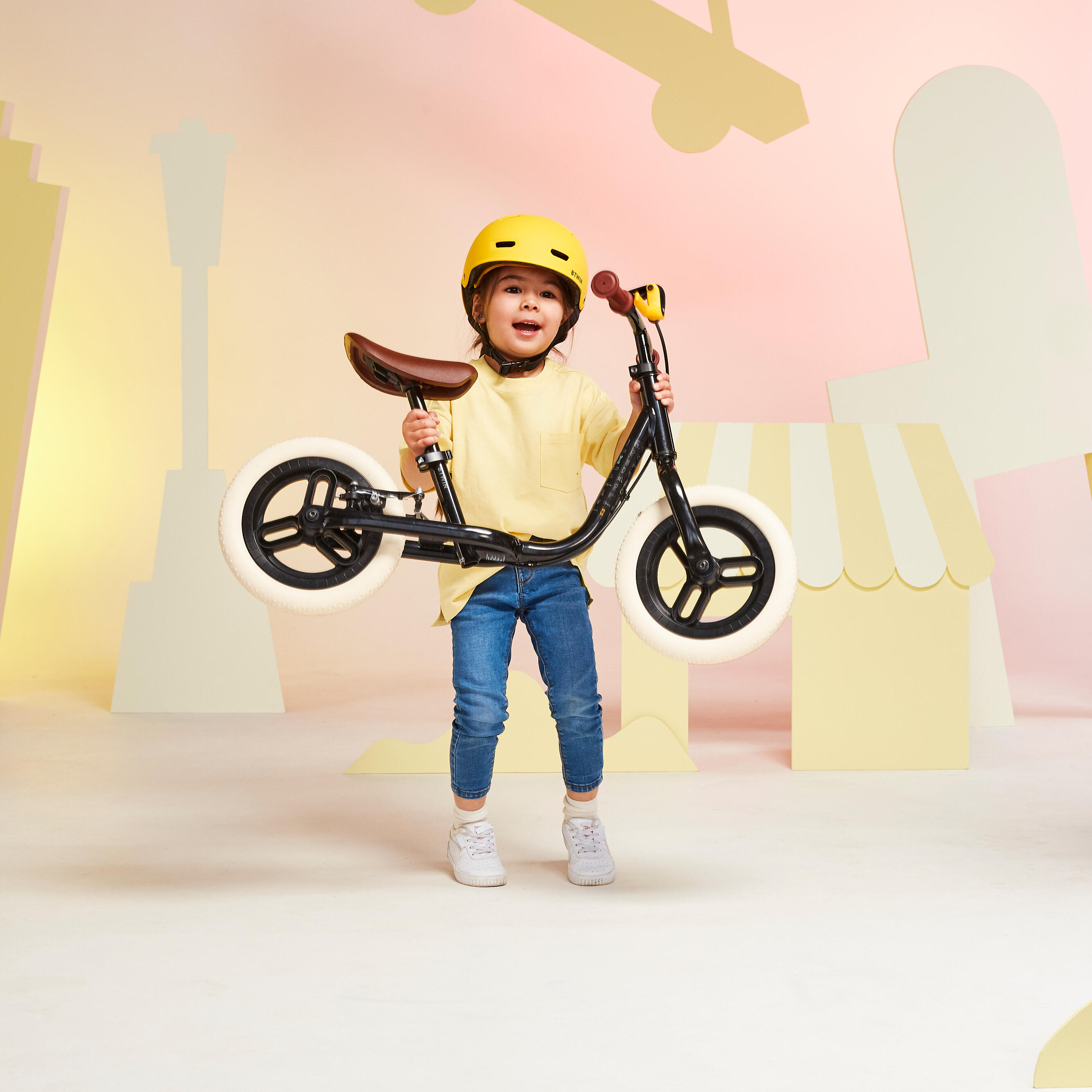 Kids' 2-4 Years Balance Bike - Runride 500 Black - BTWIN
