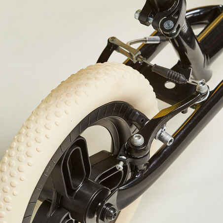 Vaikiškas balansinis dviratis „RunRide 500“,10 col., juodas, smėlio spalvos