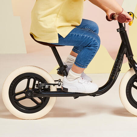 Crno-bež bicikl bez pedala RUNRIDE 500 za decu (10 inča)