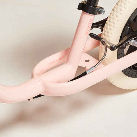 Vaikiškas balansinis dviratis „RunRide 500“, 10 col., rožinis, smėlio spalvos