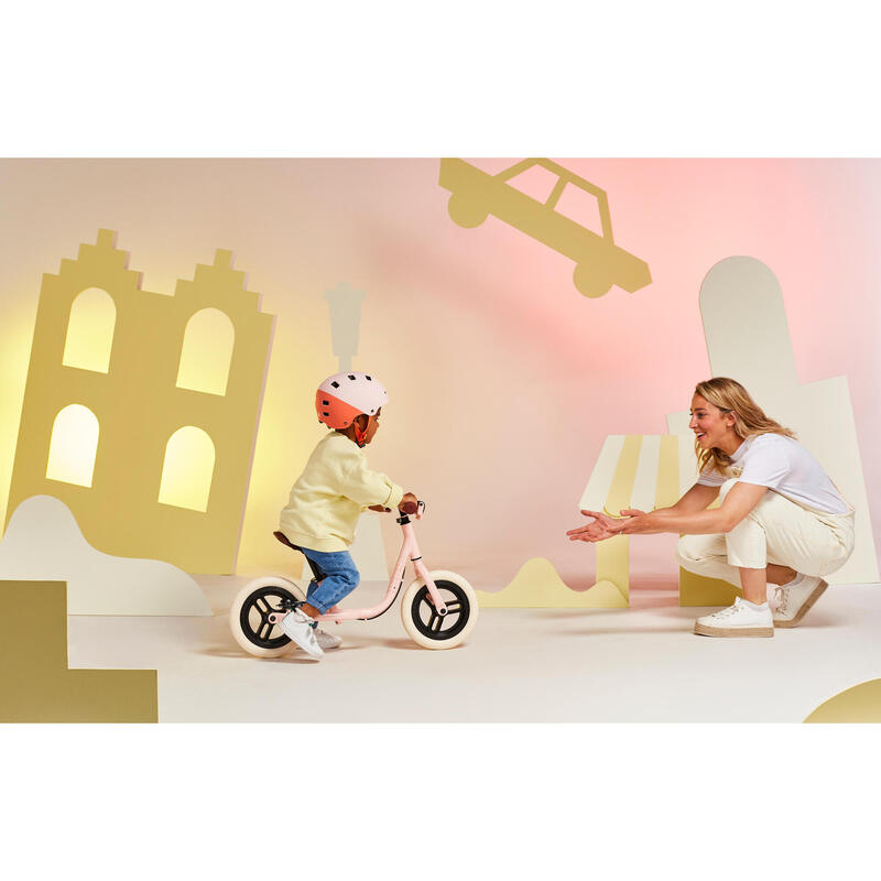 Bici senza pedali bambino Btwin RUNRIDE 500 rosa-beige 10"