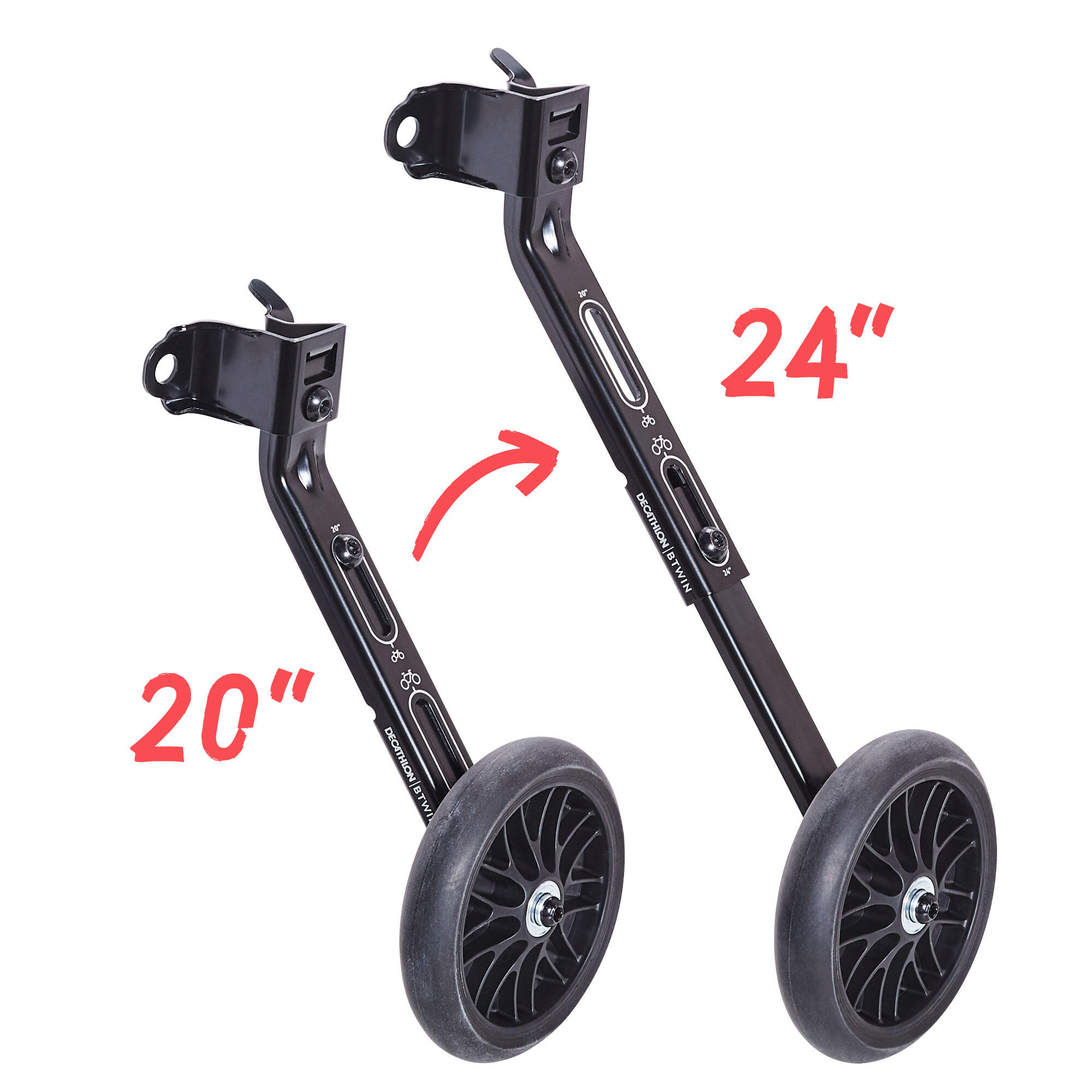Roues de vélo stabilisatrices enfant 20 et 24 po - BTWIN
