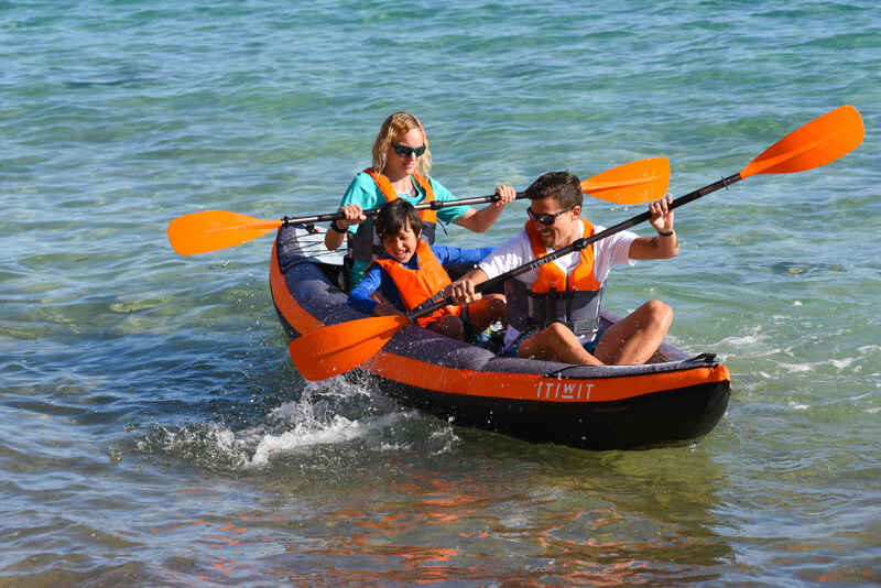 KAYAK INFLABLE 23 PERSONA NARANJO Decathlon