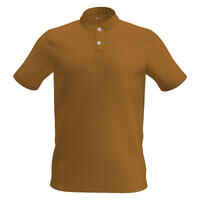Men’s golf cotton short-sleeved polo shirt - MW500 Hazelnut