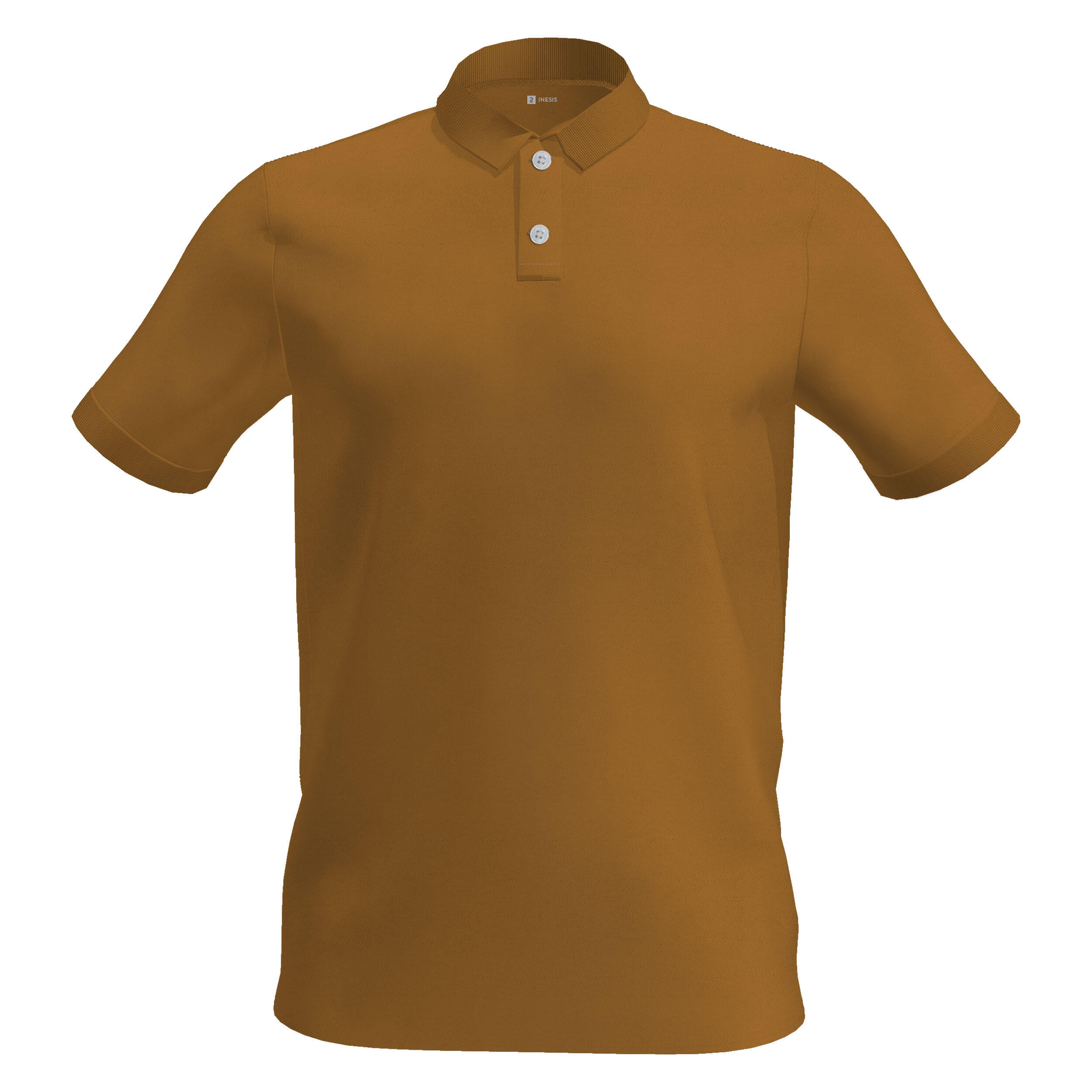 INESIS Men’s golf cotton and polyester short-sleeved polo shirt - MW500 hazelnut