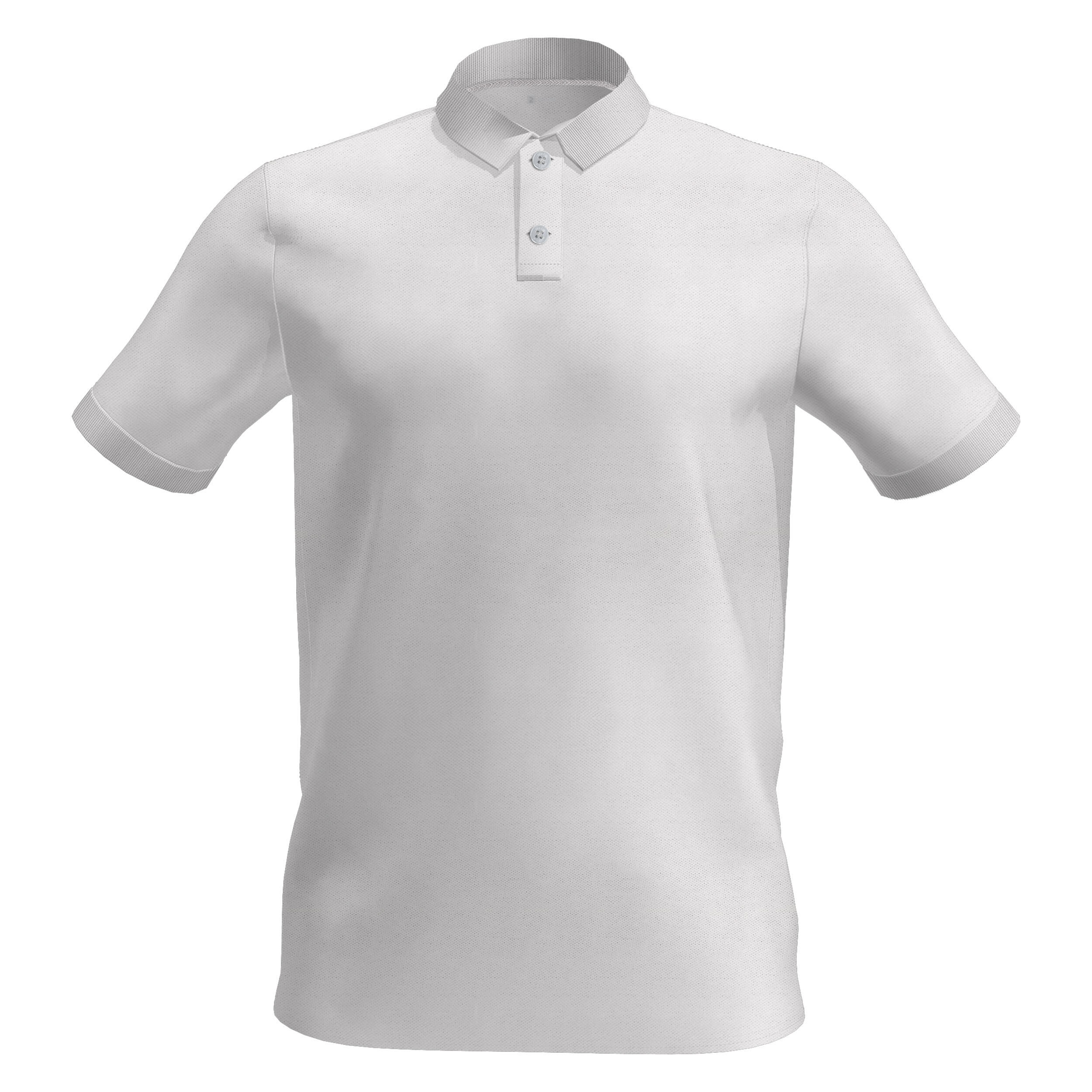 Men s golf cotton short sleeved polo shirt MW500 White