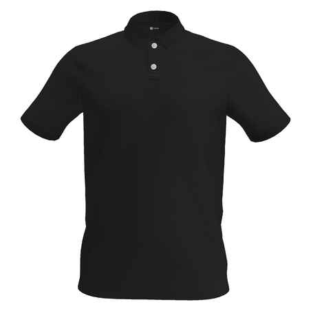 Men's golf cotton short-sleeved polo shirt - MW500 Black