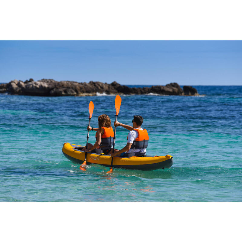 Canoa-kayak touring X100+ 2 posti gonfiabile fondo alta pressione 